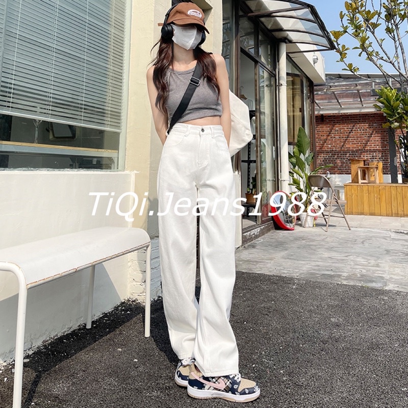 Quần kaki ống rộng màu trắng cơ bản từ tiqi.jean1988