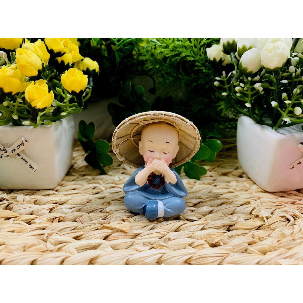 Bộ tượng tứ không đeo tràng hạt đội nón lá phong thuỷ Nhật Bản