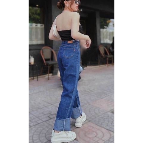 QUẦN JEANS ỐNG RỘNG LƯNG CAO