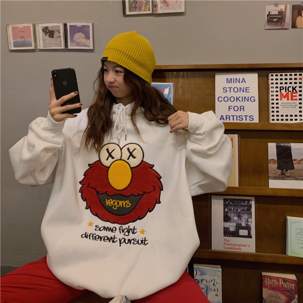 Áo khoác nỉ Hoodie Nam Nữ phong cách hàn quốc cá tính chất nỉ trần bông từ 50-75kg | BigBuy360 - bigbuy360.vn