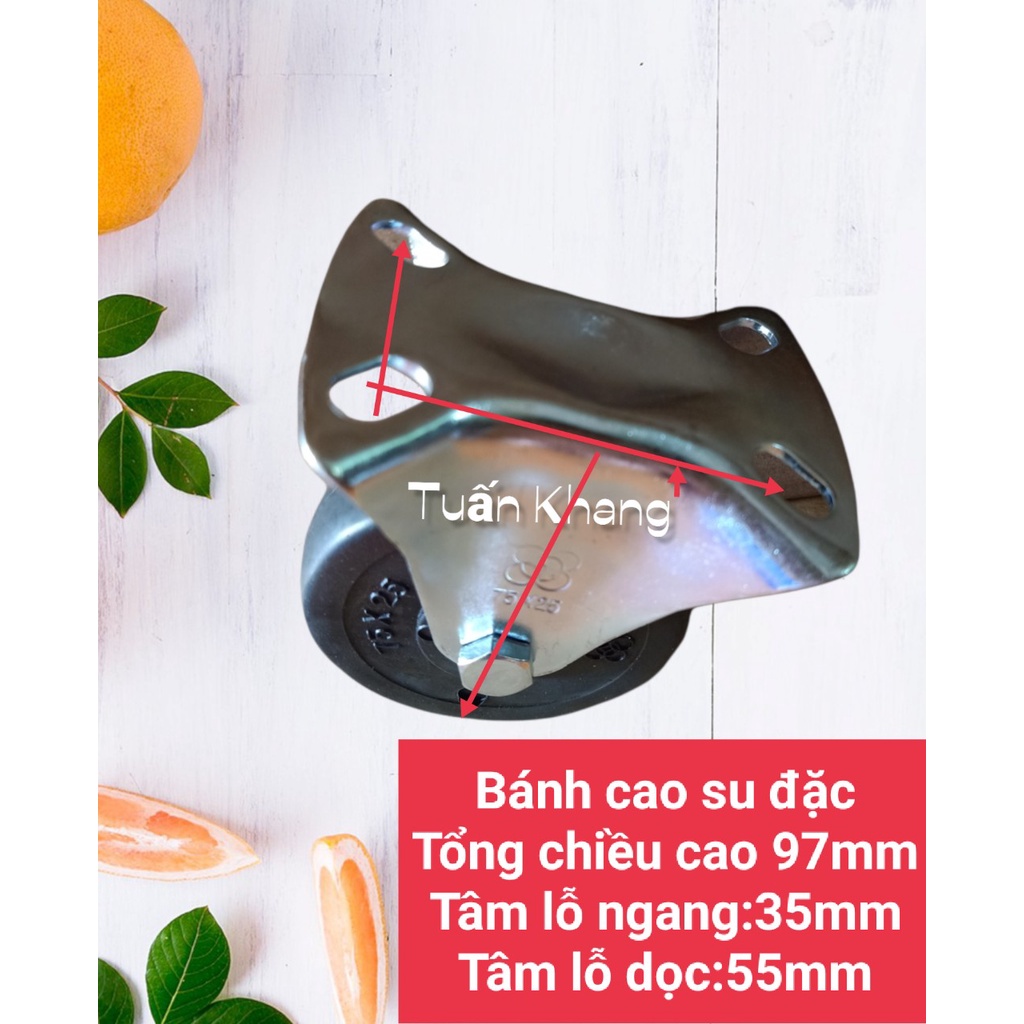 Bánh xe 75x25 cao su đúc