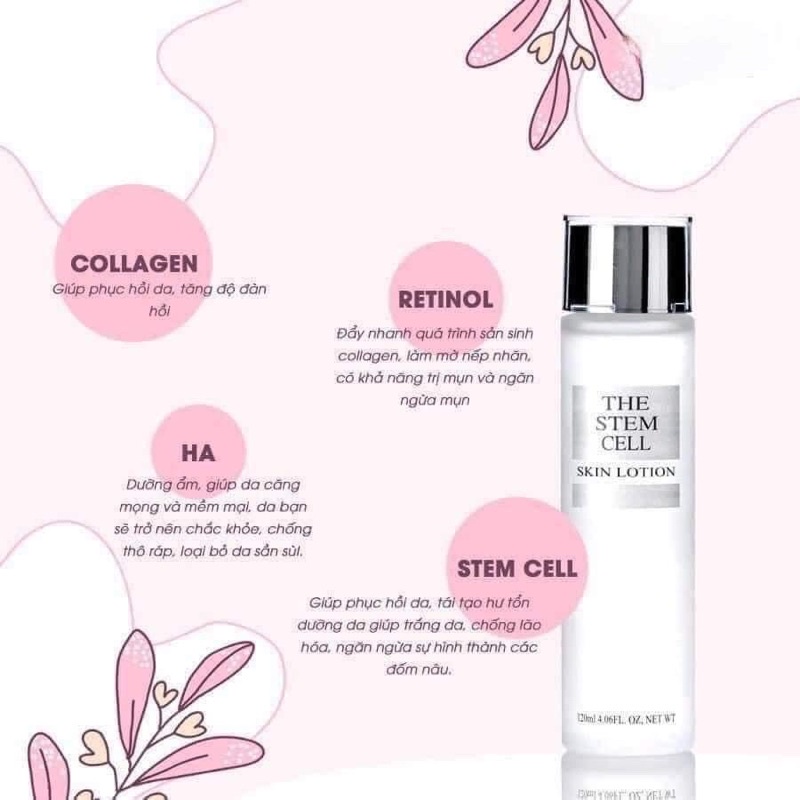 Nước hoa hồng tế bào gốc The Stem Cell Skin Lotion Nhật Bản 120ml, toner stemcell Nhật Bản
