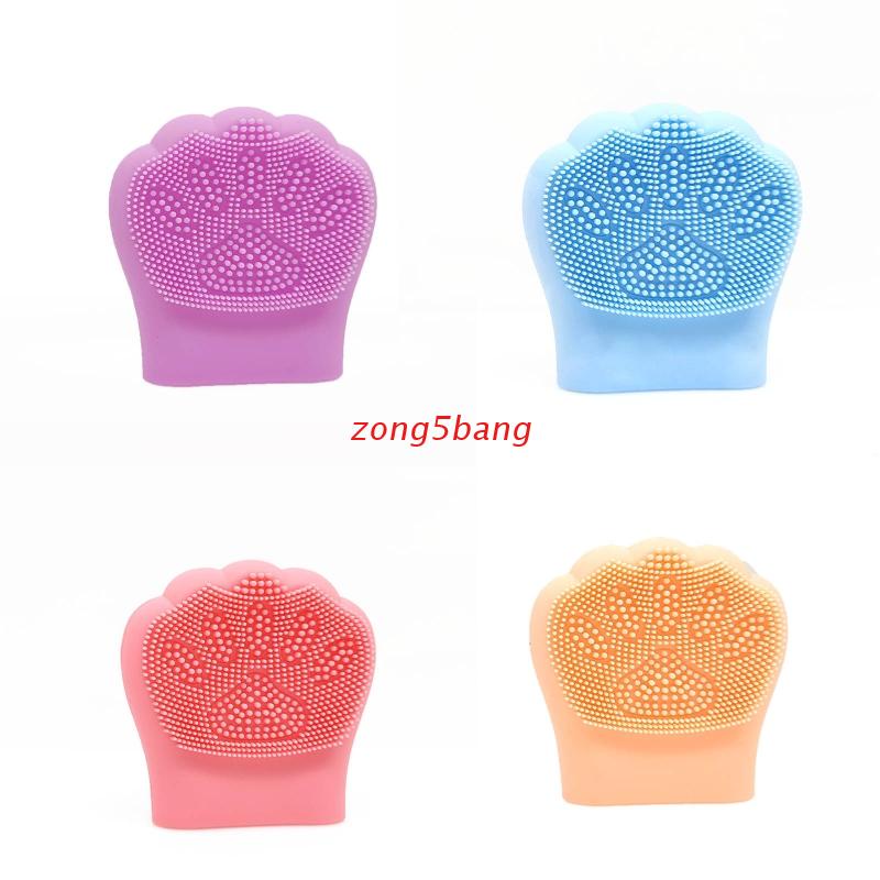 Bàn Chải Tắm Mát-Xa Mặt Bằng Silicone Hình Chân Mèo