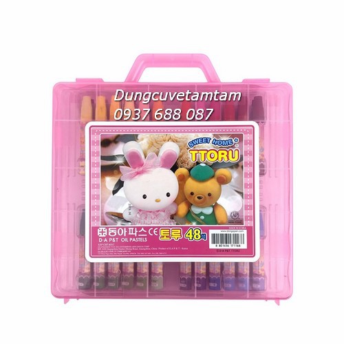 [ TÂM TÂM ] Bút màu  sáp dầu TToru hộp nhựa màu hồng, Oil Pastell TToru