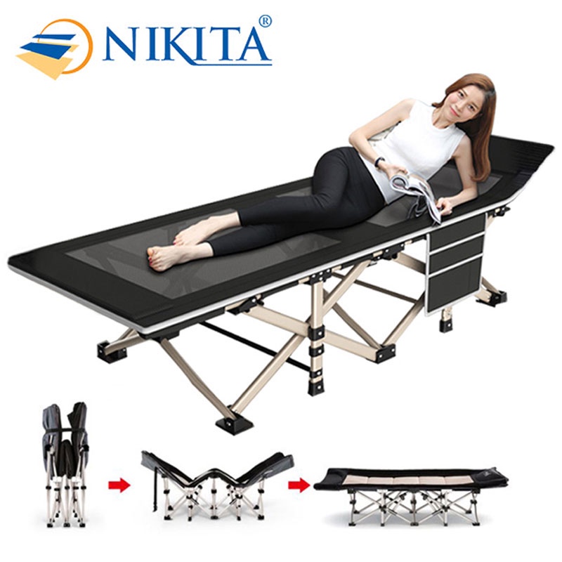Giường xếp du lịch, vải bạt 3D chống thấm, chống bám bụi, xếp gọn kèm túi du lịch - NIKITA 2023