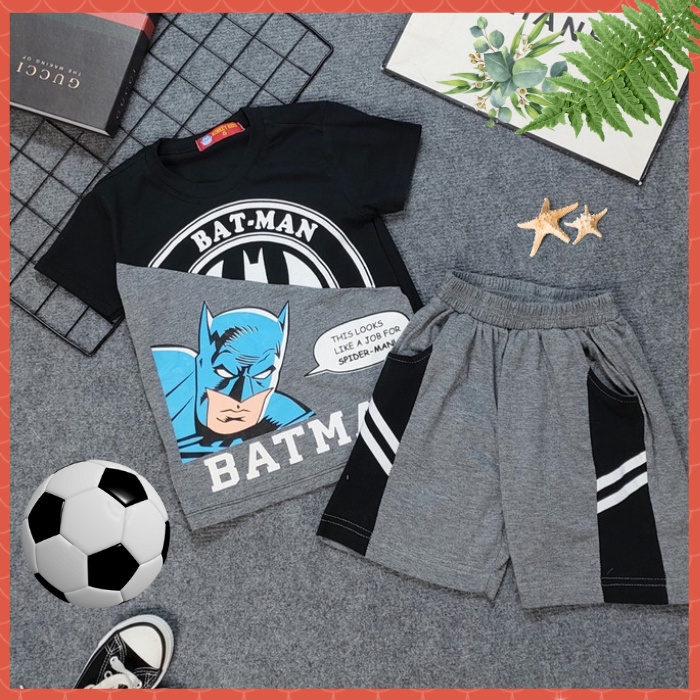 Đồ Bộ Bé Trai Size 10kg-37kg Chất Cotton Co Giãn 4 Chiều Mềm Mát Hình Batman-1576.7