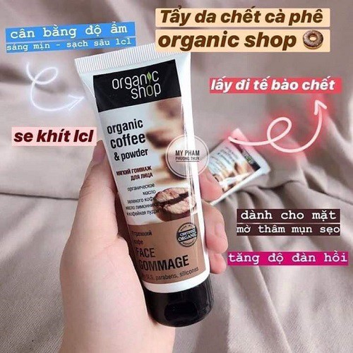 Kem tẩy tế bào chết mặt Organic Shop Organic Coffee &amp; Powder 75ml