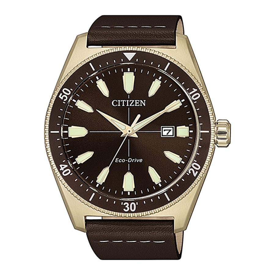 Đồng Hồ Citizen Nam Dây Da Máy Eco-Drive AW1593-06X - Mặt Nâu (43mm)