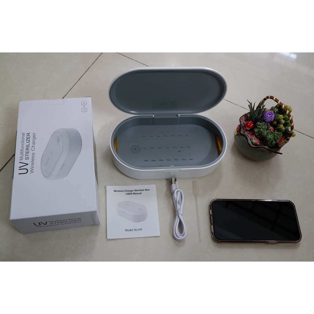 Hộp khử khuẩn kiêm sạc không dây 10w