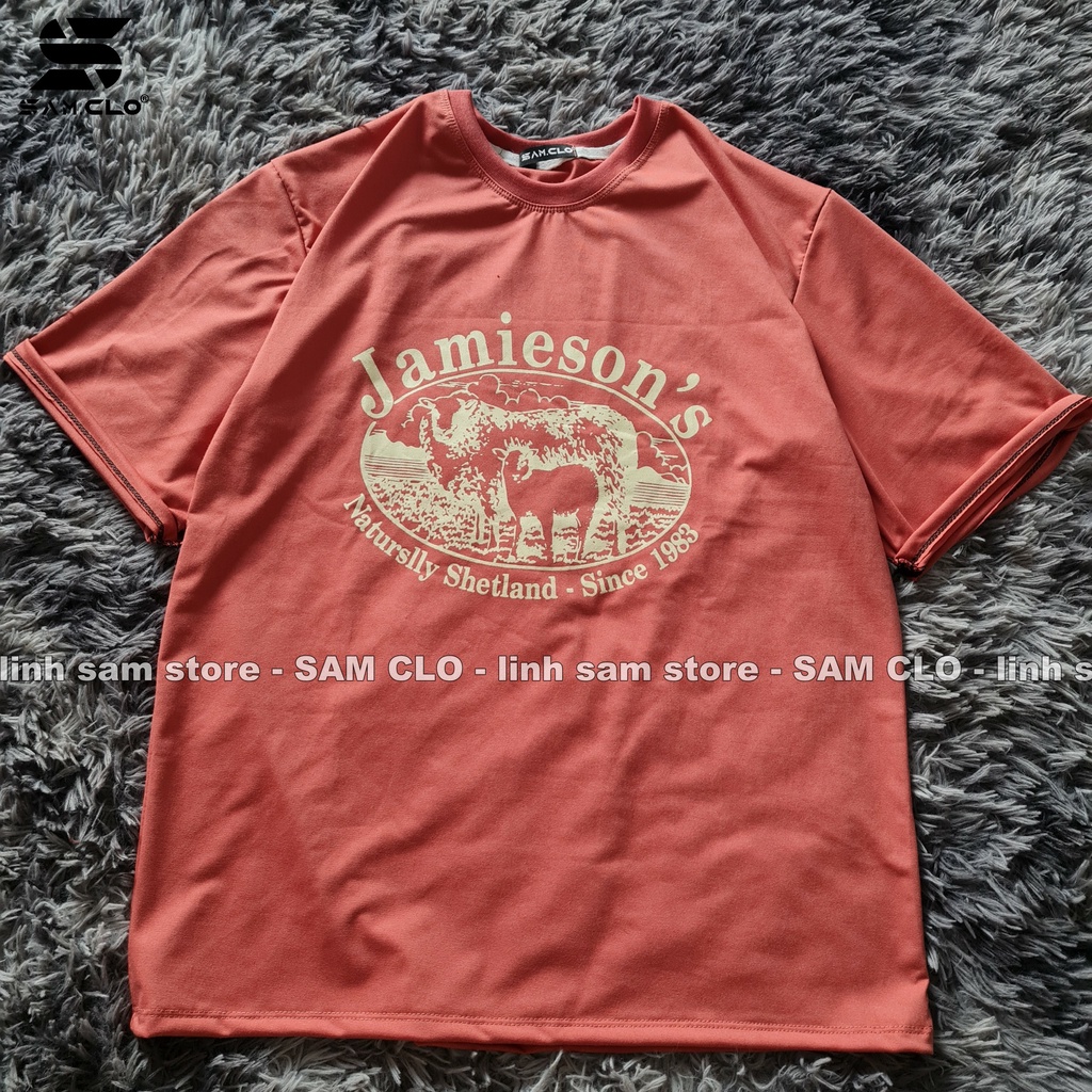 Áo thun tay lỡ nữ SAM CLO freesize phông form rộng dáng Unisex - mặc cặp, nhóm, lớp in chữ JAMIESON'S