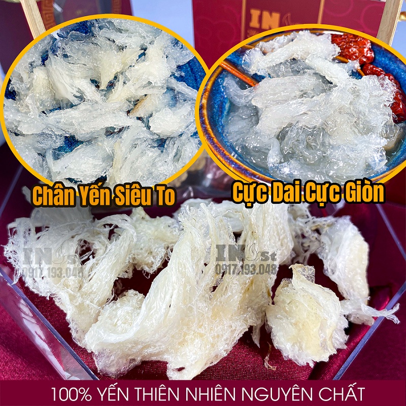 Yến Tinh Chế Sợi Dài + Chân Yến Tinh Chế Nguyên Chất 100% Siêu Nở Khánh Hòa INest
