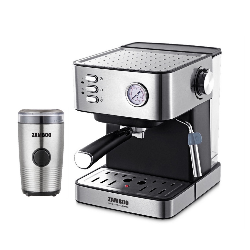 Combo máy pha cà phê Espresso gia đình Zamboo ZB93CF+Máy xay ZB-100GR