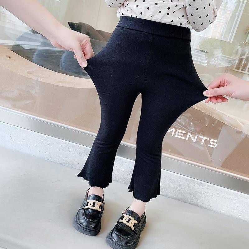 Quần Ống Loe Kẻ Sọc Caro Thoải Mái Dễ Phối Đồ Thời Trang Xuân Thu Cho Bé Gái 5555