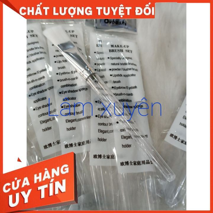 Cọ đắp, chổi quét mặt nạ cán trong lông trắng nhỏ gọn ,siêu xinh cán trong, lông mịn k tua