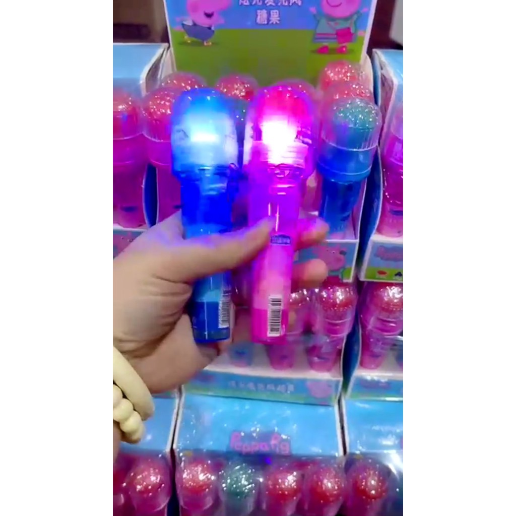 Set 2 chiếc Kẹo mút micro bé heo Peppa Pig có đèn siêu xinh