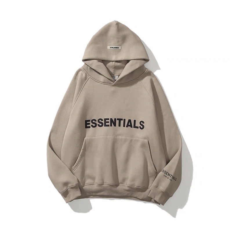 [sẵn] Áo hoodie unisex form rộng ESENTIALS (chất nỉ bông)