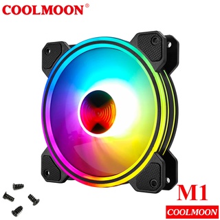 Mua Quạt Tản Nhiệt  Fan Led ARGB Coolmoon M1 - Led Dual Ring (Led tâm + Led viền) - Tặng kèm ốc vít
