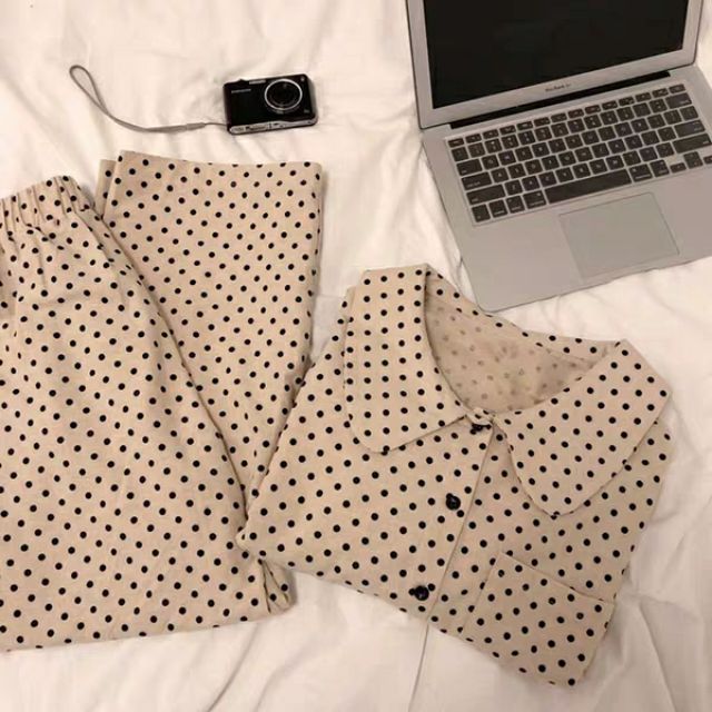 Bộ Ngủ Pyjama Dài Chấm Bi Taobao Order