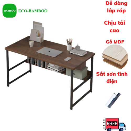 Bàn làm việc học tập, chân sắt sơn tĩnh điện, mặt gỗ mdf phủ melamine chống ẩm