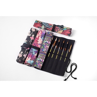 Túi cuộn vải canvas đựng cọ vẽ 20 lỗ tiện dụng