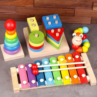 Combo 6 món đồ chơi gỗ giáo dục sớm cho bé