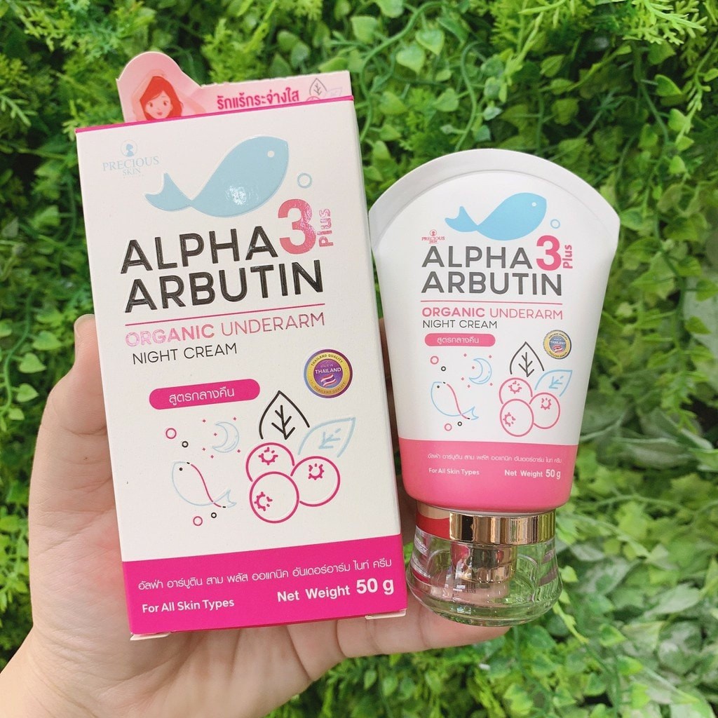 Kem dưỡng trắng vùng da dưới cánh tay Precious Skin Alpha Arbutin 3 Plus Organic Underarm Night Cream 50g