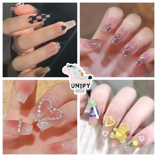 50 Mẫu Móng Giả | Set 24 Móng Tay Giả Đính Charm Đá Kèm Dũa Keo Dán Móng  | Z042-Z307