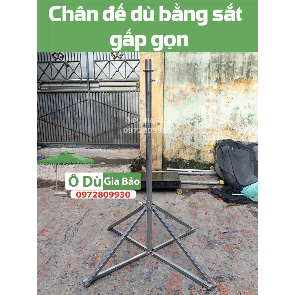 Chân xếp,chân đế đế ô dù bằng sắt gấp gọn dễ dàng di chuyển