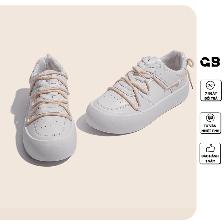 [Mã WABRMH99 giảm 12% đơn 99K]Giày Sneaker Nữ Trắng Da PU Xinh Xắn giayBOM B1638