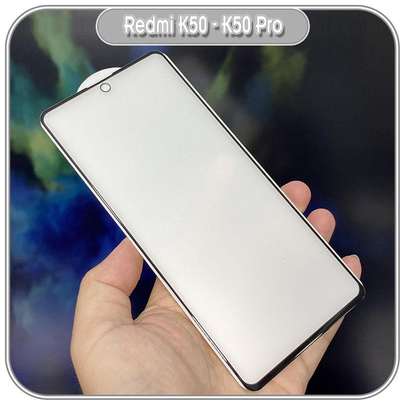 Kính cường lực cho Xiaomi Redmi K50 - K50 Pro chống vân tay Full viền Đen