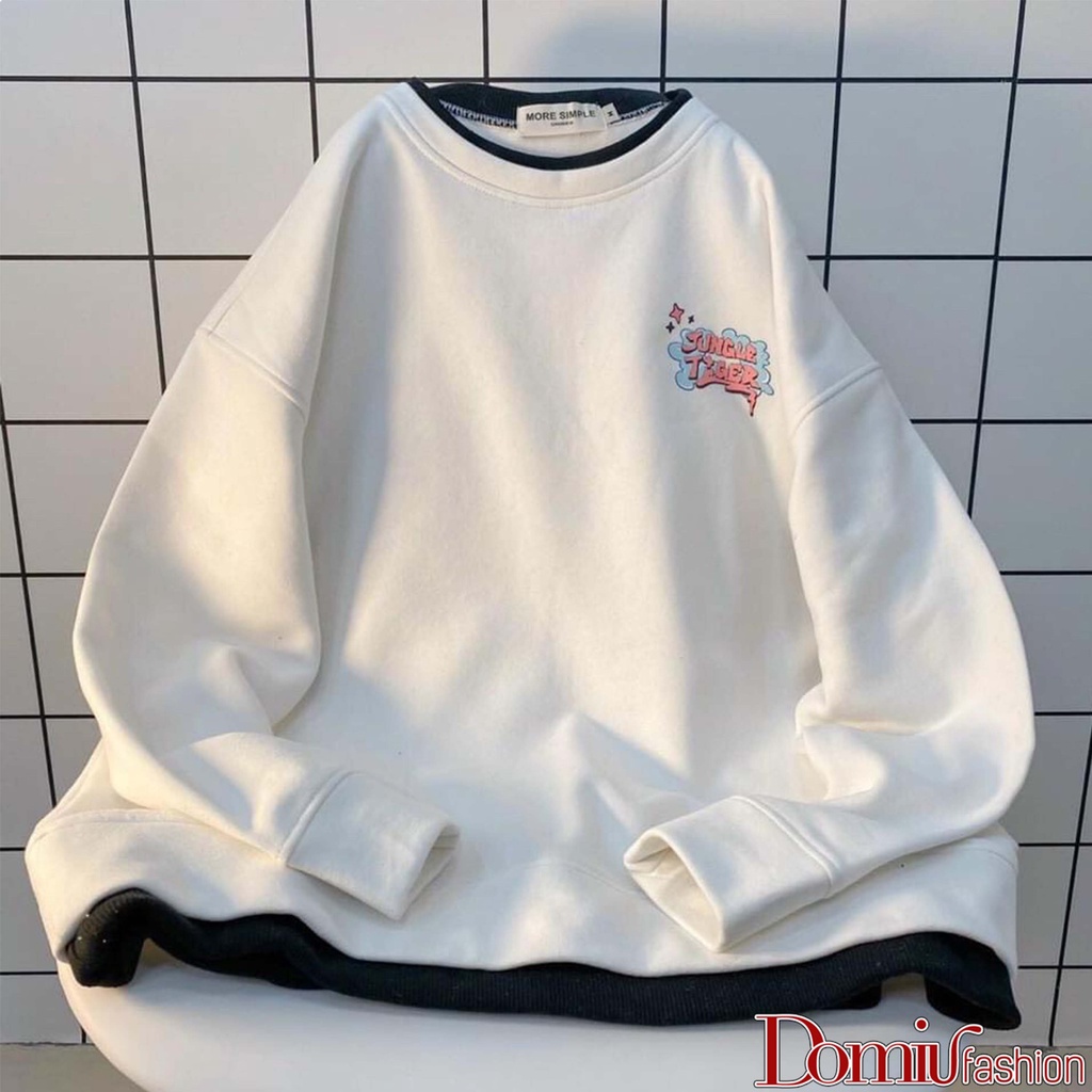 Áo sweater nữ, áo nỉ giả vạt phối chữ Jungle Tiger phong cách Hàn Quốc - Domiu HX12 | BigBuy360 - bigbuy360.vn