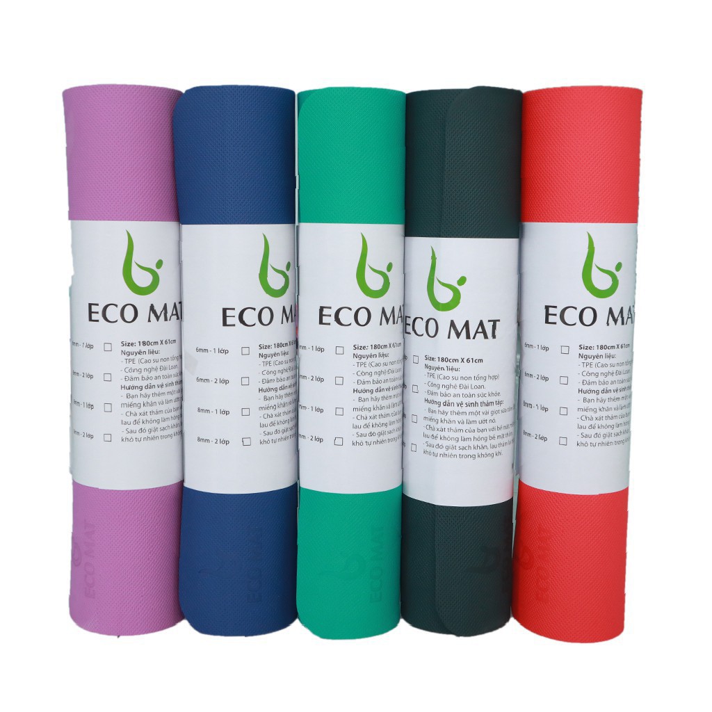 Thảm Tập Yoga 6886ECO6MMDT ECO MAT [TẶNG KÈM DÂY & TÚI CAO CẤP] Thảm Chất Liệu TPE Cao Su Định Tuyến Màu Sắc Trend 2020