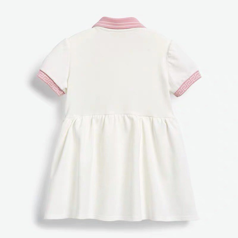Váy p.L trắng viến hồng cho bé gái