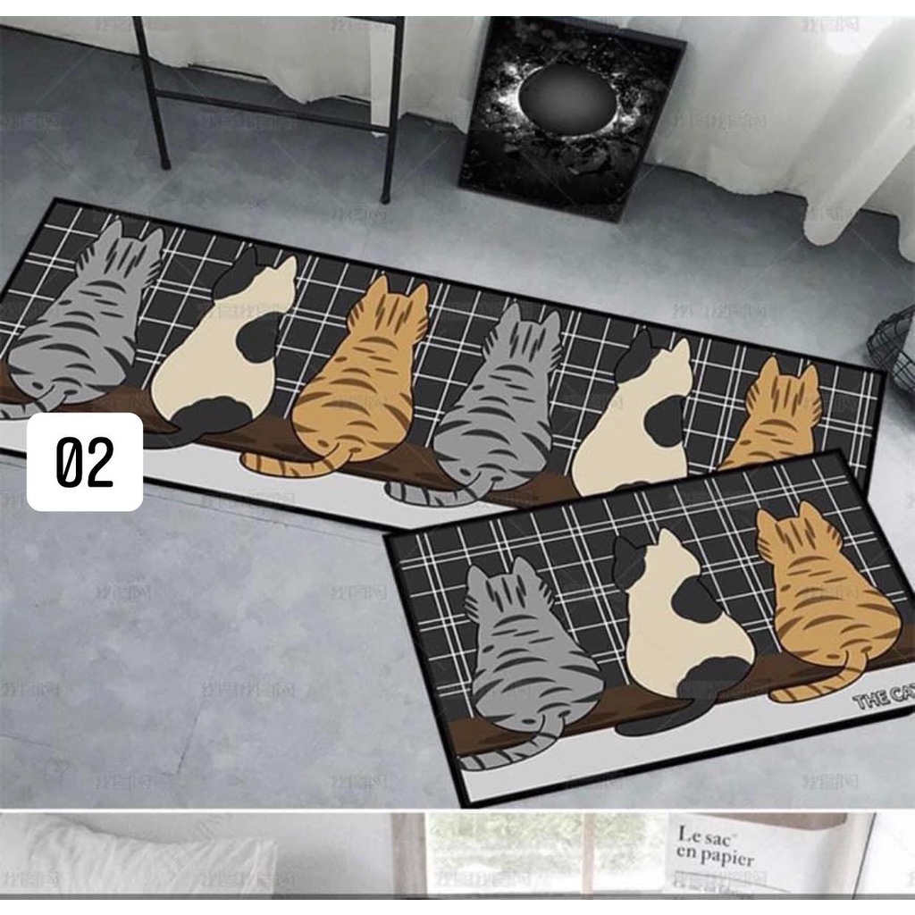 Thảm trải sàn lau chân phòng ngủ nhà bếp nhà vệ sinh hình 3D thấm nước chống trơn trượt AZ D1.003.21