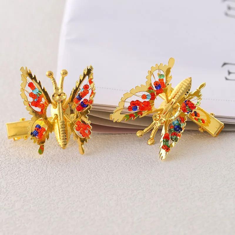 M &amp; E Kẹp Tóc Kim Loại Hình Bướm Lắc Lò Xo Phong Cách Mới Dễ Phối Đồ Cho Trẻ Em 8090