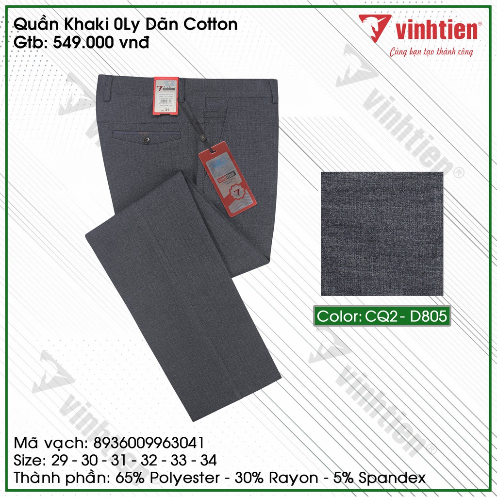 Quần Kaki 0ly Vải Dãn 4 Chiều Vĩnh Tiến 549