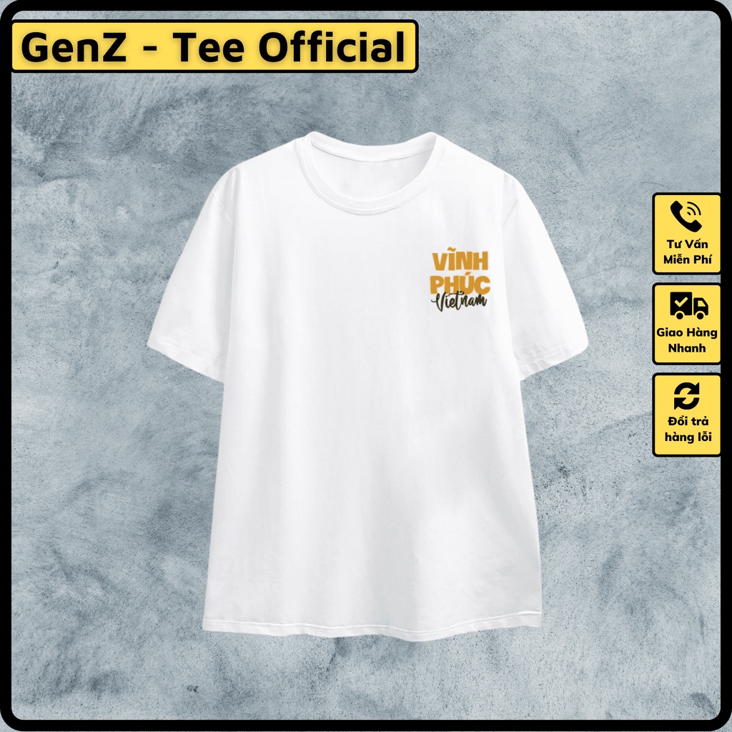 Áo Thun Local Brand Tỉnh Vĩnh Phúc, Áo 63 Tỉnh Thành Nam Nữ Form Rộng Unisex Genz Cá Tính