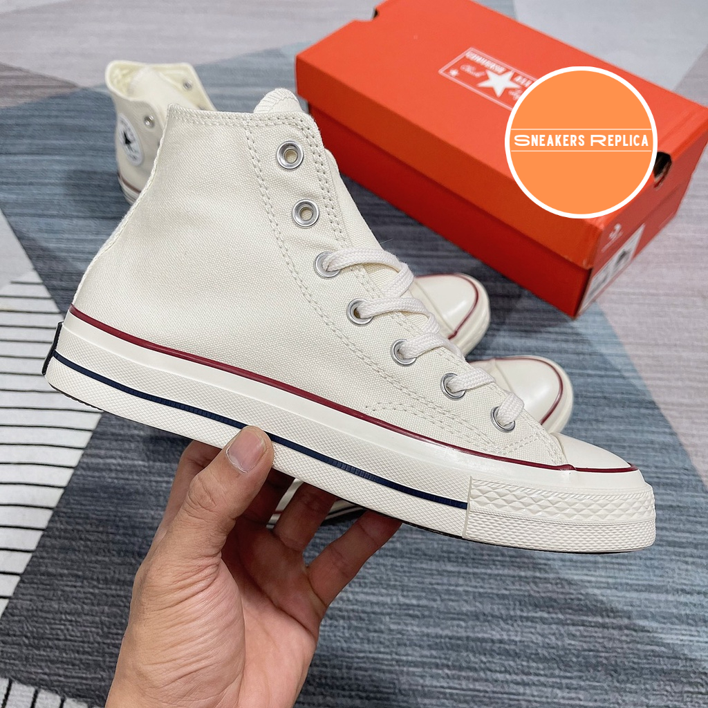 Giày sneaker Converse 1970s cổ cao Trắng kem, Giày thể thao nam nữ CV 1970s Trắng sữa cổ cao - Fullbox