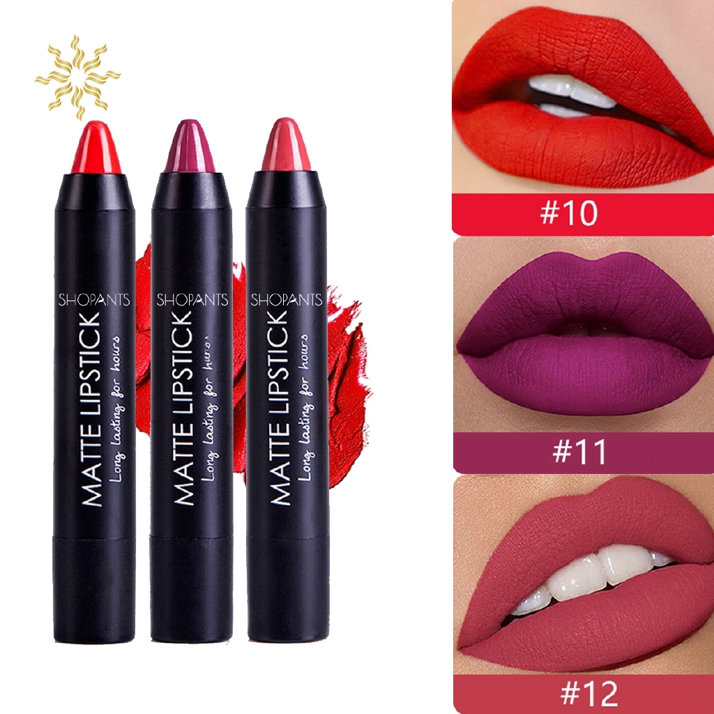 Son môi SHOPANTS 12 màu lì tùy chọn chống nước dễ sử dụng LQZ | BigBuy360 - bigbuy360.vn