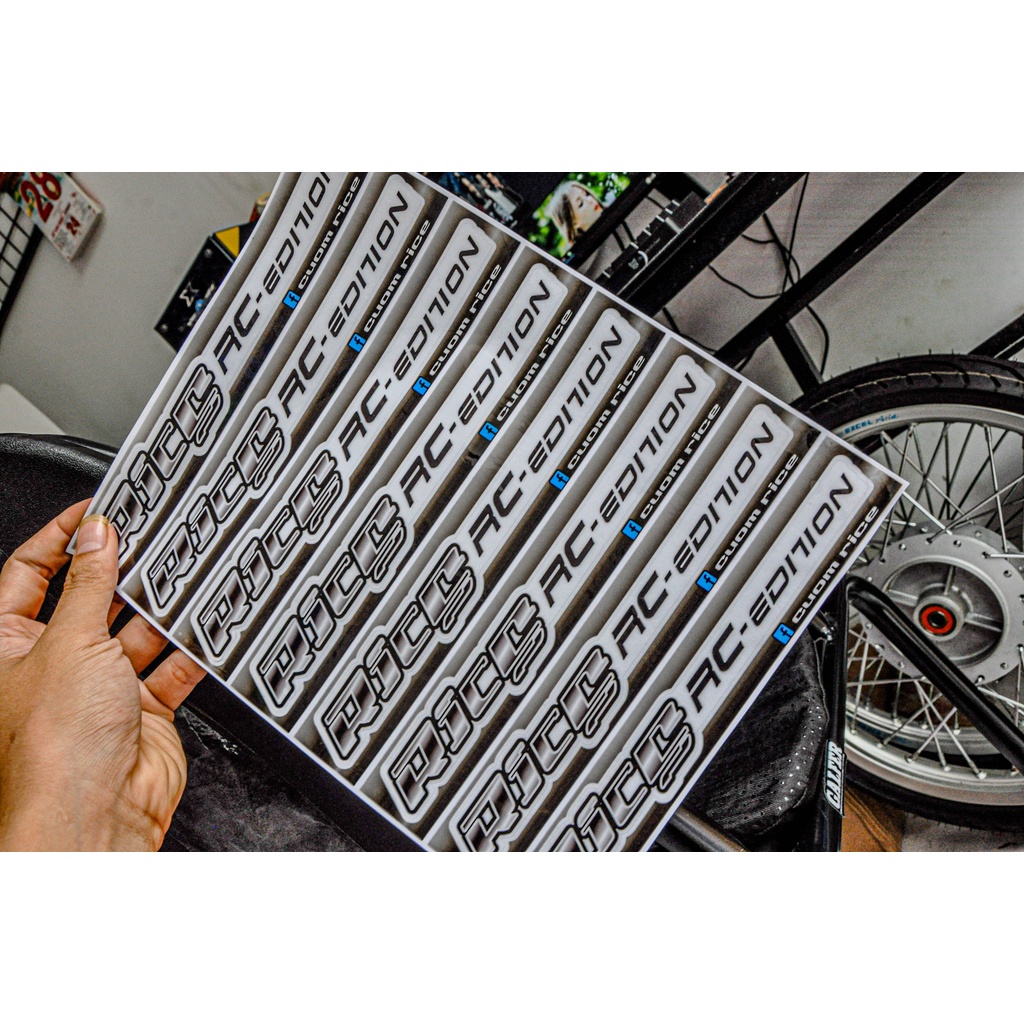 Tem Dán Phuôc Rice RC edition + Rice Disk Brake dàn cho phuộc màu sơn bạc