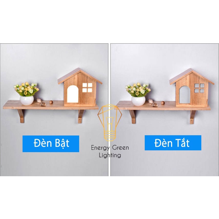 Đèn Tường Kệ Gỗ Energy Green Lighting Hình Ngôi Nhà DT-B0042 Kiểu Dáng Hiện Đại - Trang Trí Căn Phòng