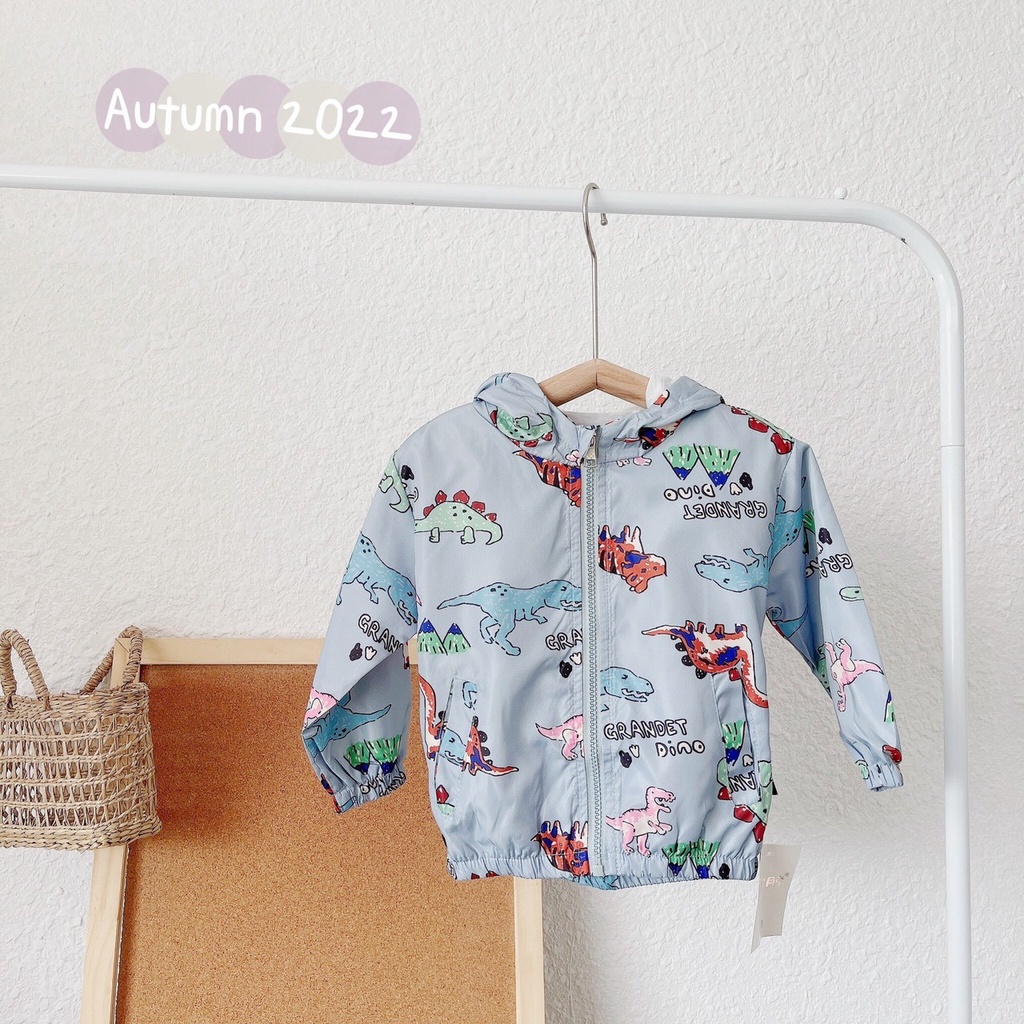 Áo khoác gió unisex quảng châu, áo gió hàng hai lớp lót cotton đẹp cho bé