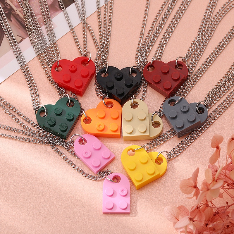 Vòng cổ Mặt Trái Tim Lego Nhiều Màu Thời Trang Sáng Tạo Cho Nữ
