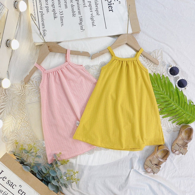 Váy 2 dây cho bé, Váy bé gái ZG Boutique cotton thông hơi mềm mại size từ 8-20kg