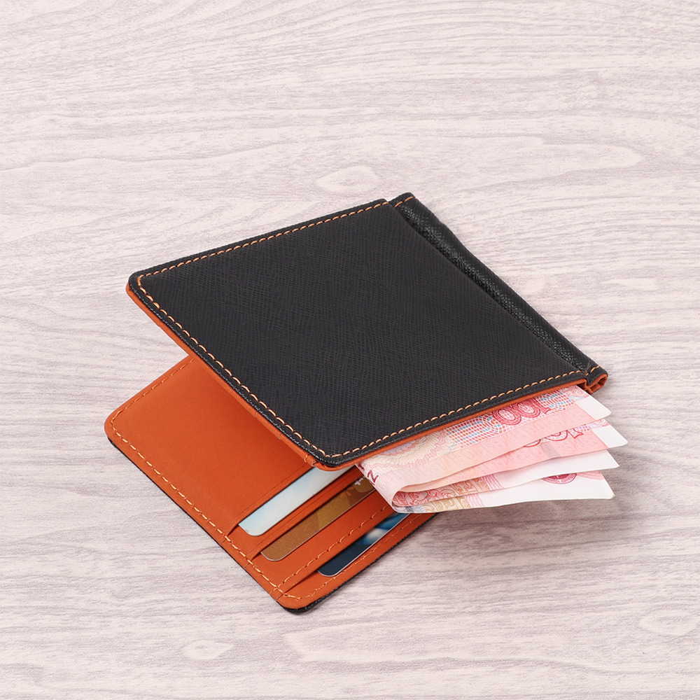 BJIA Slim Short Skin Purses Business Bifold Money Clip Men Wallet Credit Card Sollid Thin Wallet Fashion PU Leather ID Card Holder/Multicolor