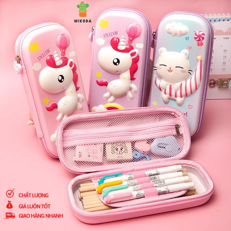 Hộp bút cute 3D cao cấp đa di năng chống nước sức chứa lớn cho học sinh HB1