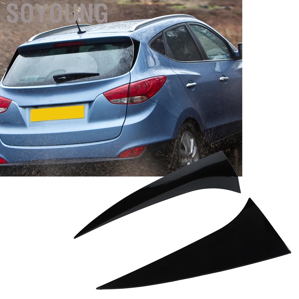 Soyoung 2pcs Glossy Black Rear Window Side Spoiler Wing Car Accessories Replacement for Hyundai IX35 2010‑2017
