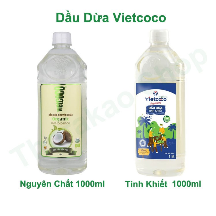 Dầu dừa nguyên chất - tinh khiết Vietcoco chai PET 1000ml