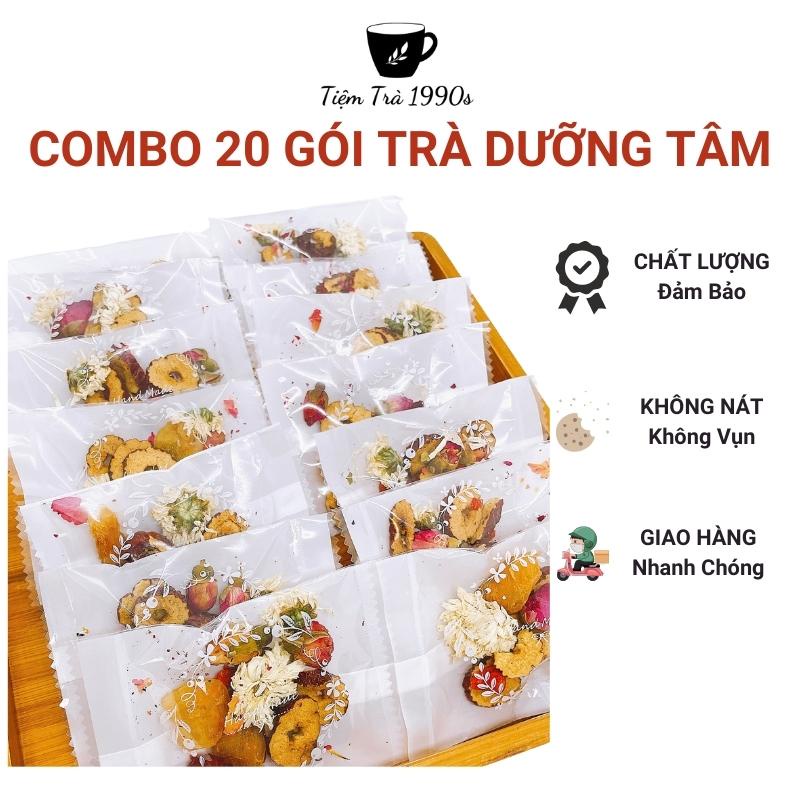 Combo 20 Gói Trà Dưỡng Tâm Ngủ Ngon Hỗ Trợ Giấc Ngủ Trà Thảo Mộc Tiệm Trà 1990s