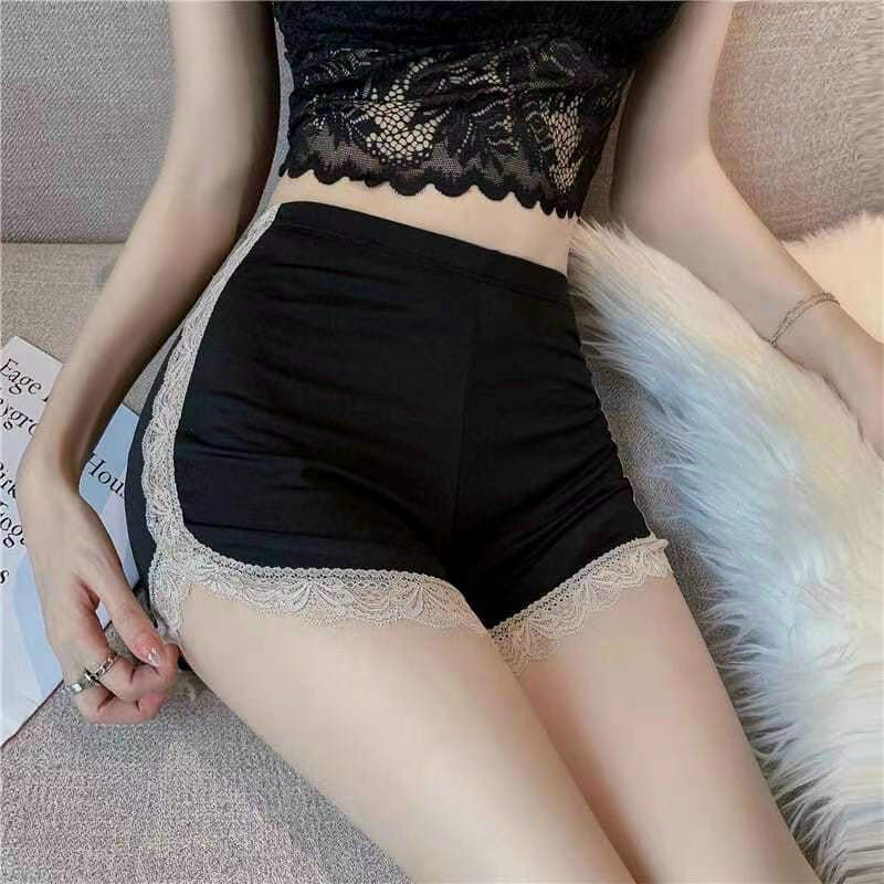 Quần Mặc Váy, Mặc Nhà, Chất Su Thoáng Mát Phối Viền Ren ( QR031)